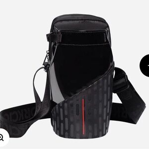 Corkcicle Black Crossbody Bottle Bag with Red Accent